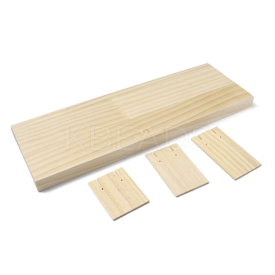 3-Slot Wooden Earring Display Card Stands EDIS-R027-01B-03-1