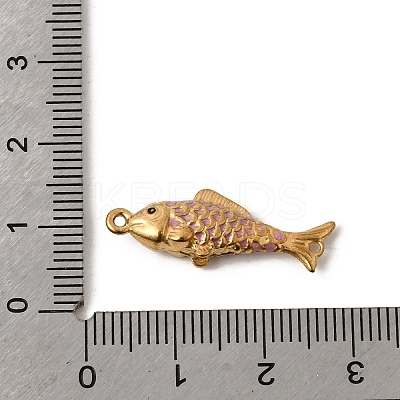 304 Stainless Steel Enamel Fish Connector Charms STAS-B128-54G-05-1