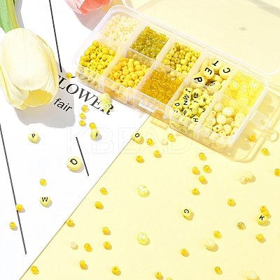 DIY Flat Round & Heart Acrylic & Glass Seed Beads Jewelry Making Findings Kits DIY-FS0006-43B-1