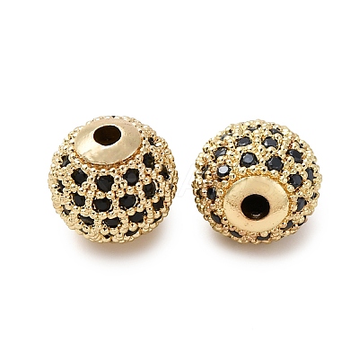 Rack Plating Brass Cubic Zirconia Beads ZIRC-S001-10mm-A01-01-1