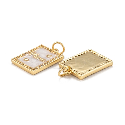 Mother's Day Brass Micro Pave Clear Cubic Zirconia Pendants ZIRC-A020-17G-1