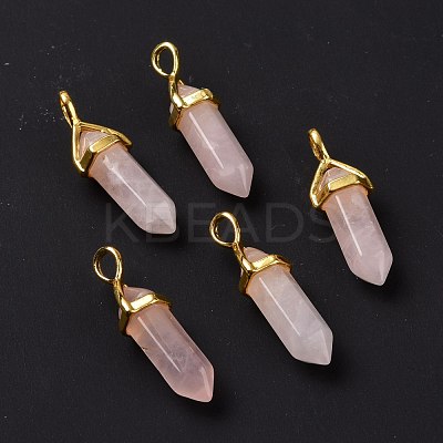 Natural Rose Quartz Pointed Pendants G-K329-52G-1