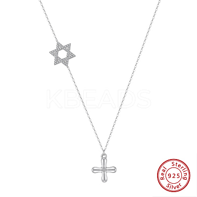 925 Sterling Silver Cable Chain Necklaces NJEW-L116-04P-1