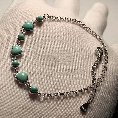 Synthetic Turquoise Link Bracelets BJEW-C146-04-1