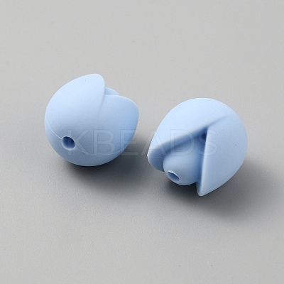 Flower Food Grade Eco-Friendly Silicone Beads LS-SIL-WH0013-47D-1