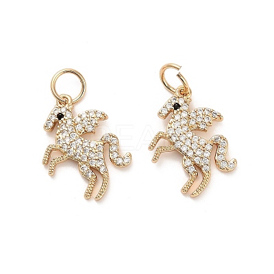 Brass Micro Pave Cubic Zirconia Pendants KK-B133-03G-1