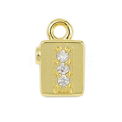 Brass Micro Pave Clear Cubic Zirconia Pendants KK-L238-28G-1