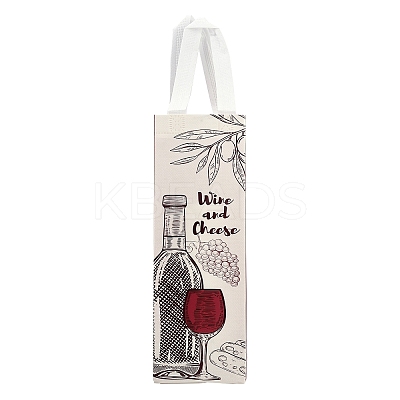 Non-Woven Reusable Folding Wine Bottle Gift Bags with Handle ABAG-C012-02-1