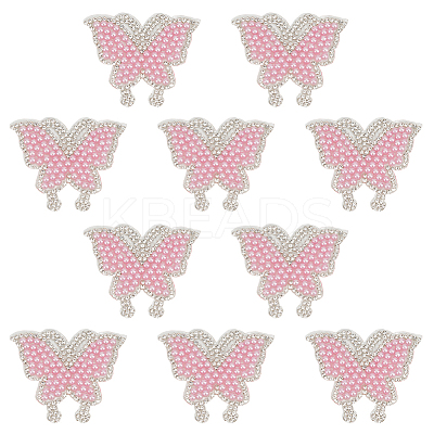 10Pcs Butterfly Hotfix Rhinestone Iron on/Sew On Patches PATC-DR0001-04A-1