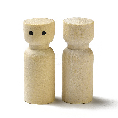 Unfinished Wooden Peg Dolls Display Decorations WOOD-E015-01F-1