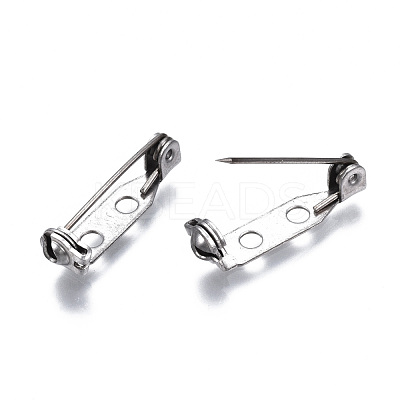 Tarnish Resistant 201 Stainless Steel Brooch Pin Back Safety Catch Bar Pins STAS-S117-022B-1