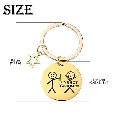 Alloy Enamel & 304 Stainless Steel Keychain KEYC-YW00094-01-1
