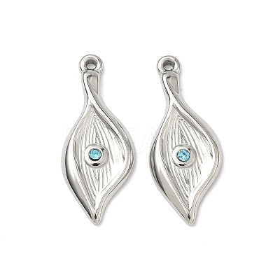 304 Stainless Steel Rhinestone Pendants STAS-L308-10P-1