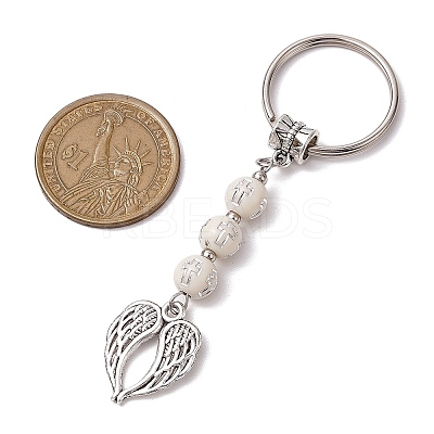 Tibetan Style Alloy Pendants Keychain KEYC-JKC00892-1