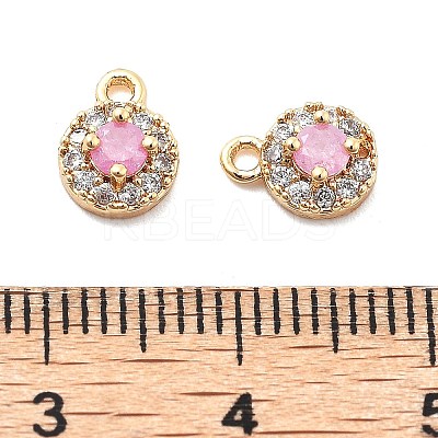 Brass Micro Pave Cubic Zirconia Charms KK-L222-001G-02-1