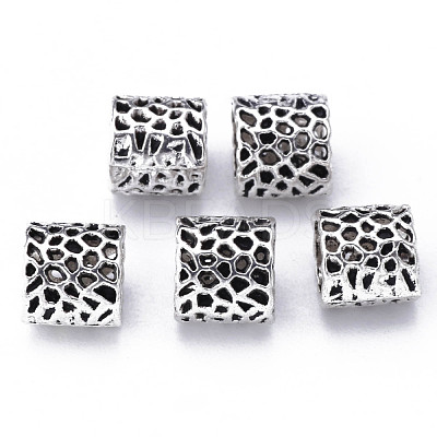 Tibetan Style Hollow Alloy European Beads X-TIBE-S319-124AS-RS-1