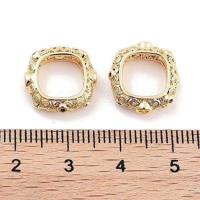 Brass Micro Pave Green Cubic Zircon Spacer Beads KK-P271-21G-1