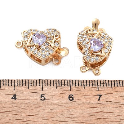 Brass Micro Pave Cubic Zirconia Box Clasps KK-B125-07G-02-1