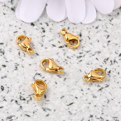 304 Stainless Steel Lobster Claw Clasps X-STAS-AB15-G-1