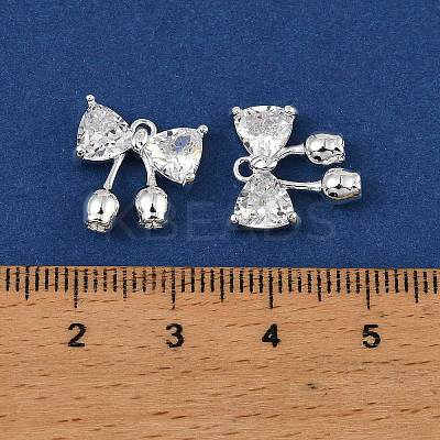 Brass Micro Pave Cubic Zirconia Charms KK-C155-07S-1