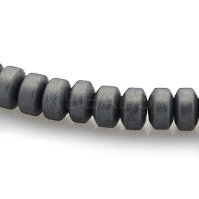 Matte Style Frosted Non-magnetic Synthetic Hematite Column Beads Strands G-M079-04-1