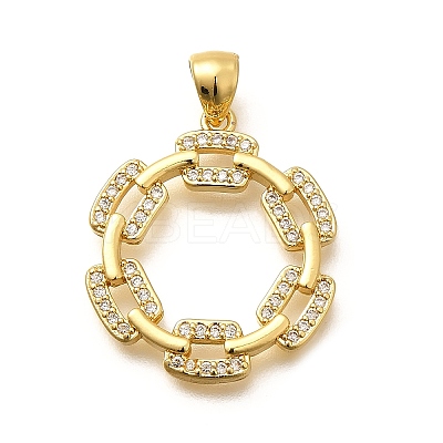 Rack Plating Brass Micro Pave Cubic Zirconia Pendants KK-L226-016G-1