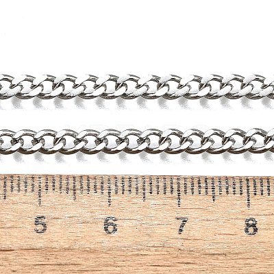 Tarnish Resistant Men's 304 Stainless Steel Curb Chain Necklaces STAS-O037-57P-1