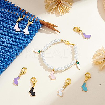 Alloy Enamel Pendant Locking Stitch Markers HJEW-AB00125-1