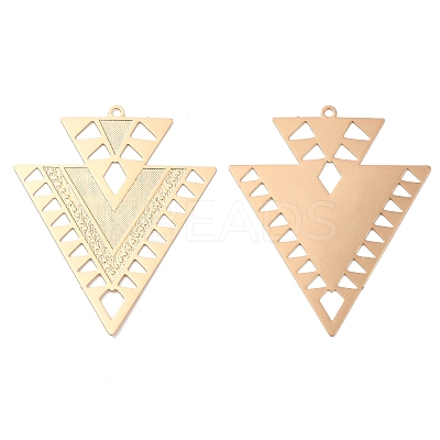 Long-Lasting Plated Brass Filigree Pendants KK-K336-37KCG-1