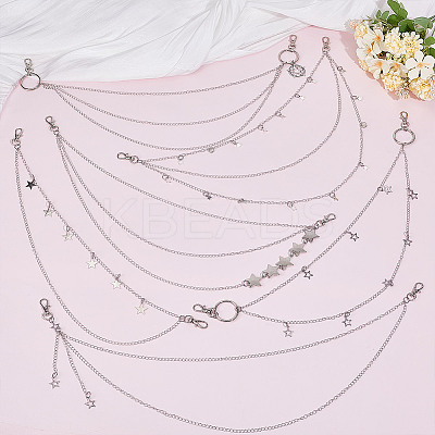 6Pcs 6 Styles Alloy Boot Strap Chains HJEW-HY00101-1