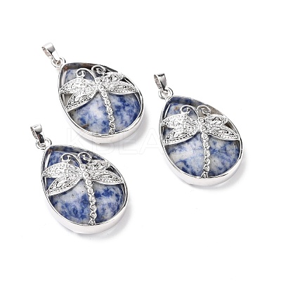 Natural Blue Spot Jasper Pendants G-G900-01P-10-1