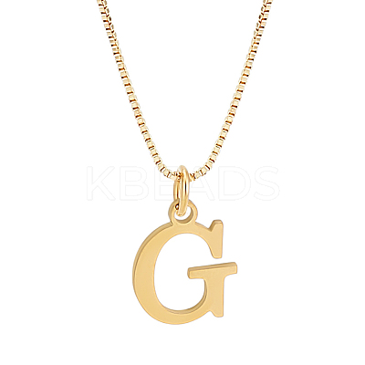 1pc 304 Stainless Steel Letter Pendant Necklaces NJEW-LP0001-38G-G-1