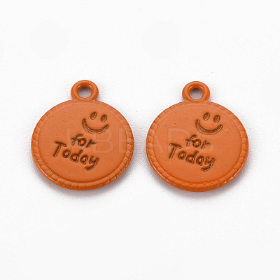 Spray Painted Alloy Pendants PALLOY-Q433-030F-RS-1