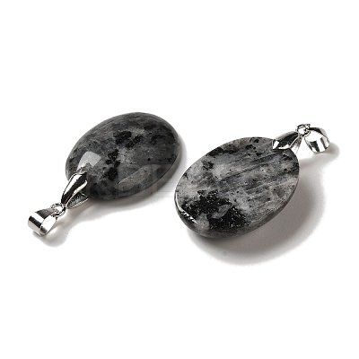 Natural Larvikite Pendants G-Z055-03P-14-1