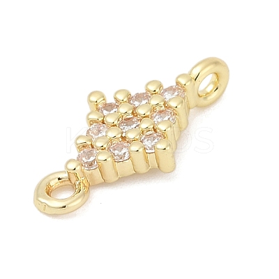 Brass Micro Pave Clear Cubic Zirconia Connector Charms LS-KK-Z094-08G-03-1