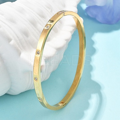 304 Stainless Steel Rhinestone Bangles for Women LS-BJEW-Z092-05G-1
