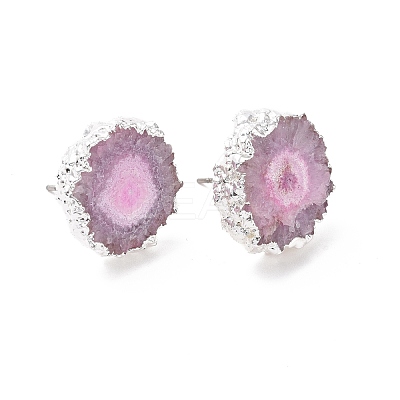 Natural Dyed Quartz Stud Earrings EJEW-P166-C01-1