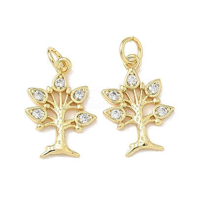 Brass & Clear Cubic Zirconia Pendants KK-G536-18G-1