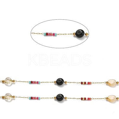 304 Stainless Steel Handmade Beaded Chains CHS-C009-10B-G-1
