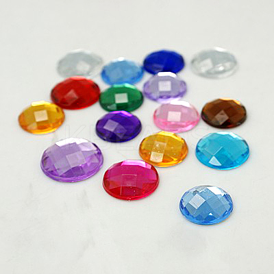 Imitation Taiwan Acrylic Rhinestone Cabochons GACR-D002-8mm-M-1
