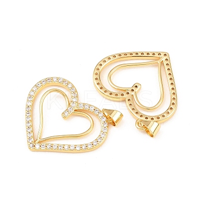 Brass Micro Pave Cubic Zirconia Pendants KK-C162-042G-1