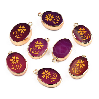 Natural Agate Pendants G-N326-154F-1