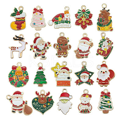 Christmas Alloy Enamel Pendants ENAM-G234-01C-1