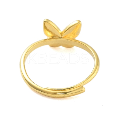 Butterfly Brass Adjustable Rings for Women RJEW-L120-015G-1