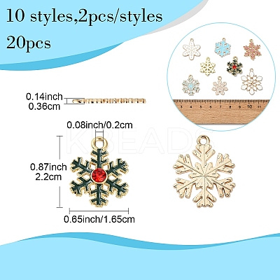 20Pcs 10 Colors Christmas Style Alloy Enamel Pendants ENAM-YW0004-39-1
