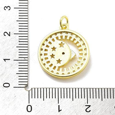 Rack Plating Brass Micro Pave Cubic Zirconia Pendants KK-D359-25G-1