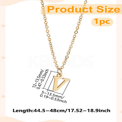 304 Stainless Steel Letter Pendant Necklaces NJEW-LP0001-53V-G-1