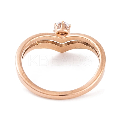 PVD Vacuum Plating 304 Stainless Steel Round Finger Ring for Women RJEW-C086-05-RG-1