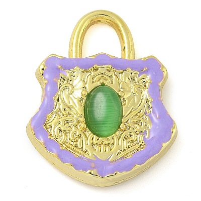 Rack Plating Brass Glass Pendants KK-G515-02A-1