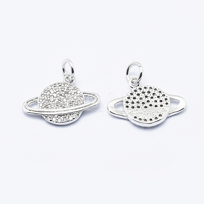 Brass Micro Pave Cubic Zirconia Pendants ZIRC-G130-21P-NR-1